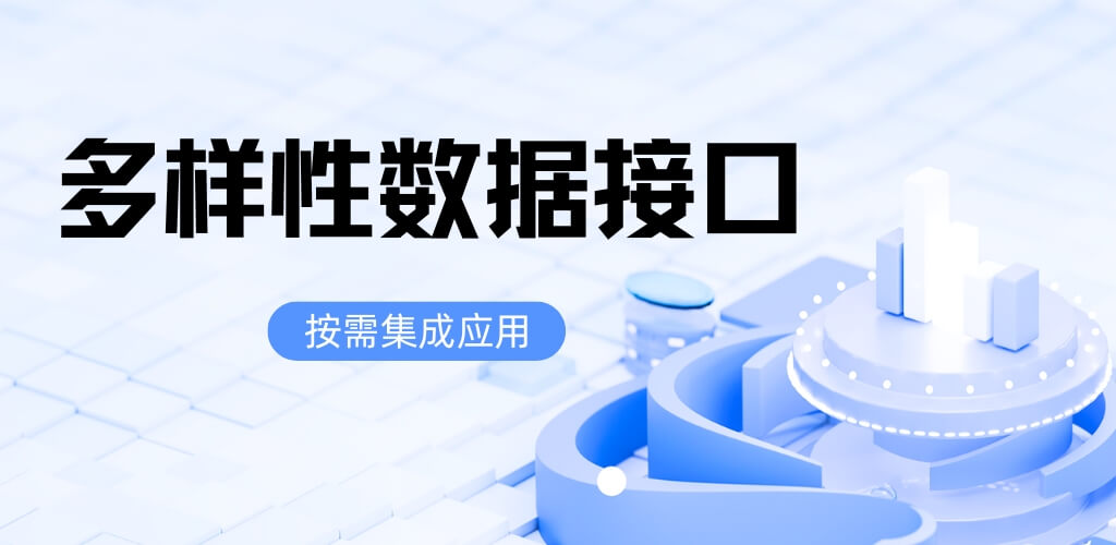 展示专业、稳定、高效的数据服务能力，主题'代码连接数据价值'，包含100+接口、文档清晰、快速集成等特性